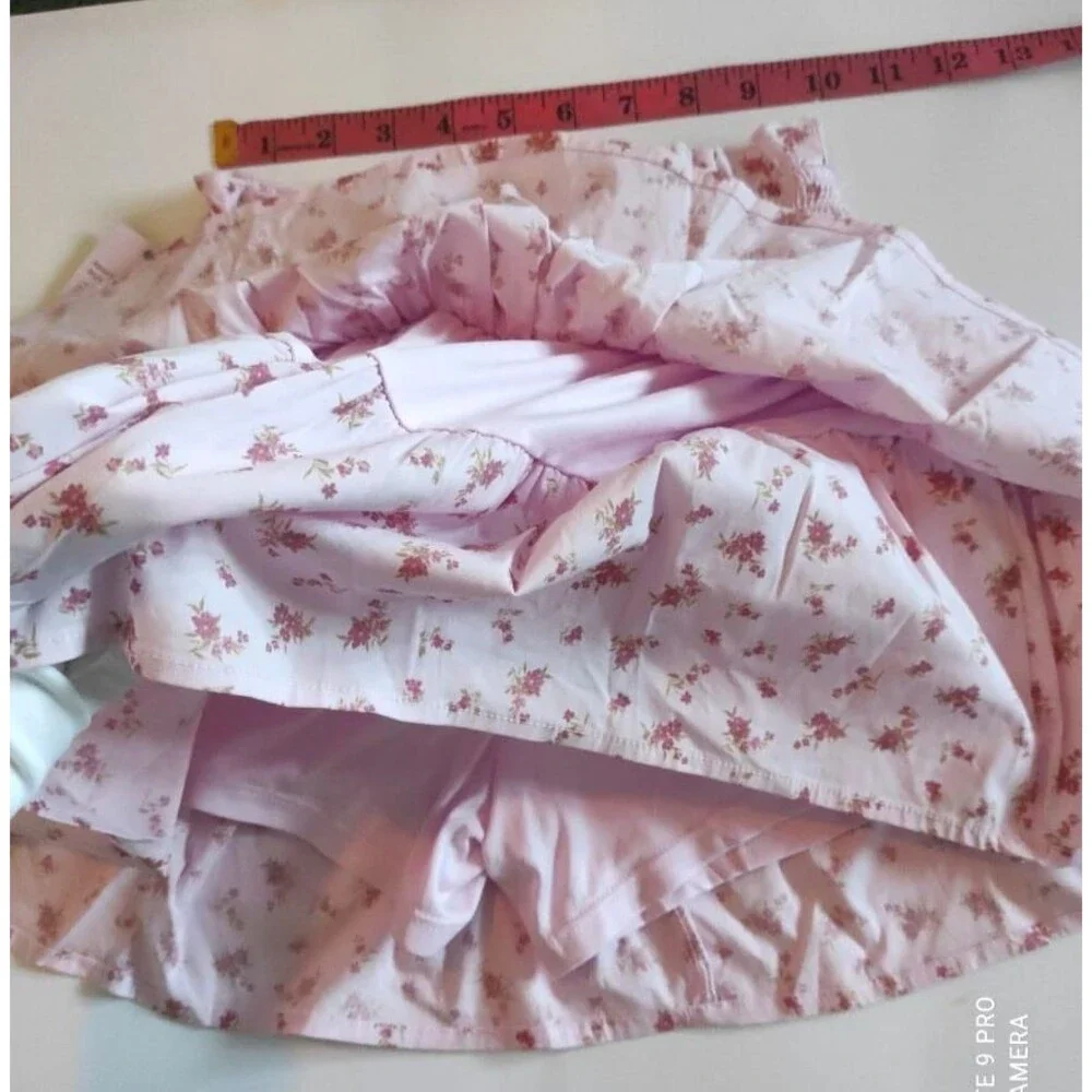 Pink Floral Smocked Tiered Mini Skort Women's XXS Ruffle Built-In Shorts NWT
